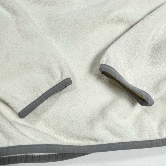 L.L. Bean Fleece Shearling 1/2 Zip Pullover Jacket Cream Women’s Medium - Picture 3 of 12